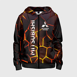 Толстовка на молнии детская Митсубиси подсветка 3D плит, цвет: 3D-черный