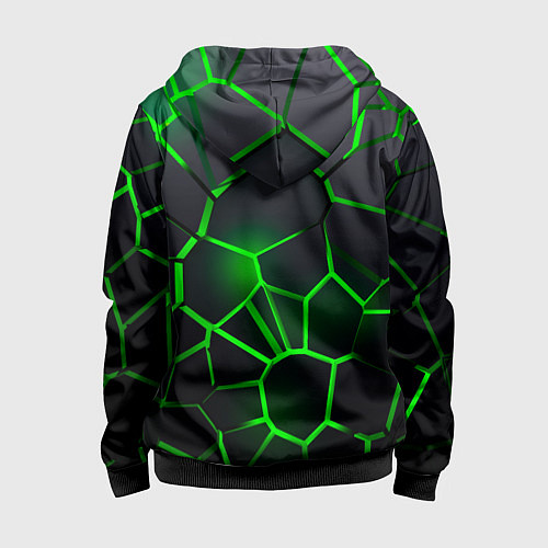 Детская толстовка на молнии 3D плиты с подсветкой Шкода / 3D-Черный – фото 2