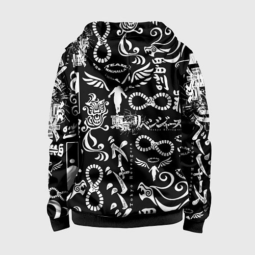 Детская толстовка на молнии ТОКИЙСКИЕ МСТИТЕЛИ ЛОГОБОМБИНГ TOKYO REVENGERS LOG / 3D-Черный – фото 2