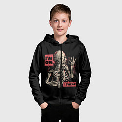 Толстовка на молнии детская Я В Порядке Im Ok, цвет: 3D-черный — фото 2