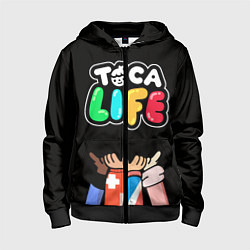 Толстовка на молнии детская Toca Life: Friends, цвет: 3D-черный