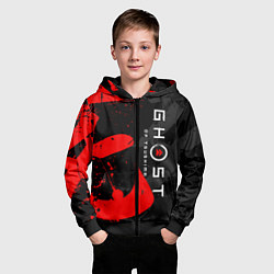 Толстовка на молнии детская GHOST OF TSUSHIMA ПРИЗРАК ЦУСИМЫ, цвет: 3D-черный — фото 2
