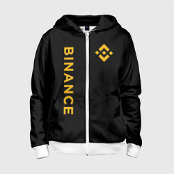 Детская толстовка на молнии БИНАНС ЛОГО КАРБОН BINANCE LOGO