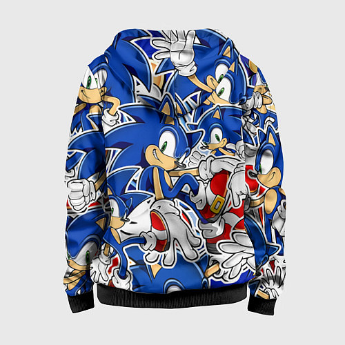 Детская толстовка на молнии SONIC ПАТТЕРН СОНИК / 3D-Черный – фото 2