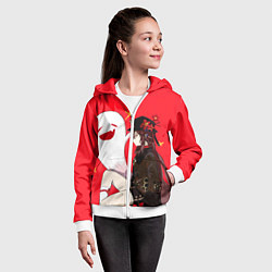 Толстовка на молнии детская Ху Тао Hu Tao Genshin Impact, цвет: 3D-белый — фото 2