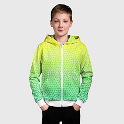 Толстовка на молнии детская Витражная мозаика, цвет: 3D-белый — фото 2