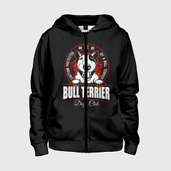 Толстовка на молнии детская Бультерьер Bull Terrier, цвет: 3D-черный