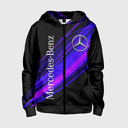 Толстовка на молнии детская MERCEDES-BENZ МЕРСЕДЕС-БЕНЗ ПУРПУРНЫЙ, цвет: 3D-черный