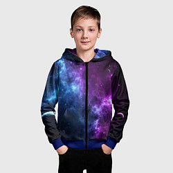 Толстовка на молнии детская NEON GALAXY НЕОНОВЫЙ КОСМОС, цвет: 3D-синий — фото 2
