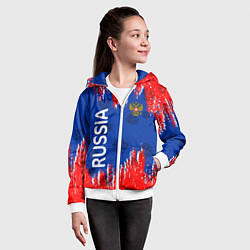 Толстовка на молнии детская Патриот России Я Русский!, цвет: 3D-белый — фото 2