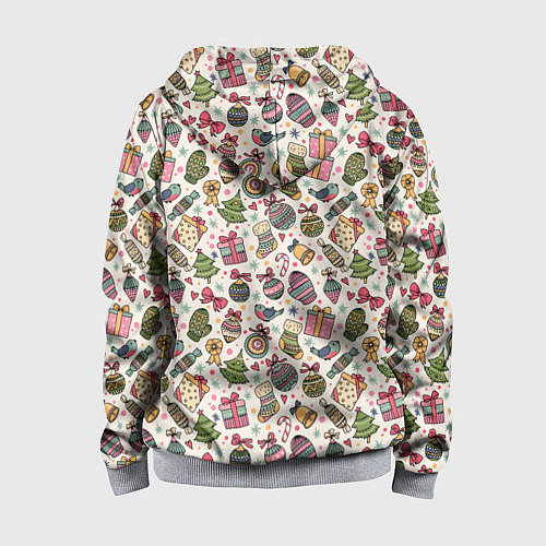 Детская толстовка на молнии Christmas Background / 3D-Меланж – фото 2