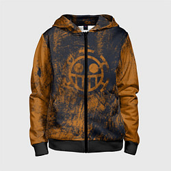 Толстовка на молнии детская Пираты сердца из Ван Пис, цвет: 3D-черный