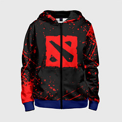 Толстовка на молнии детская DOTA 2 БРЫЗГИ КРАСОК ДОТА 2 ЛОГО, цвет: 3D-синий