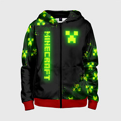 Детская толстовка на молнии MINECRAFT NEON LOGO CREEPER