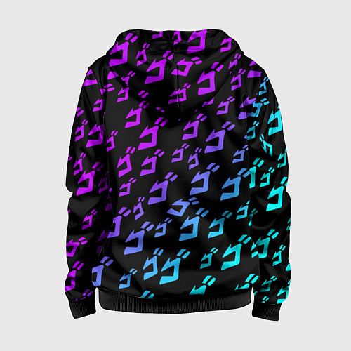 Детская толстовка на молнии JOJOS BIZARRE ADVENTURE NEON PATTERN НЕОН УЗОР / 3D-Черный – фото 2