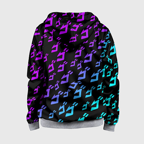 Детская толстовка на молнии JOJOS BIZARRE ADVENTURE NEON PATTERN НЕОН УЗОР / 3D-Меланж – фото 2