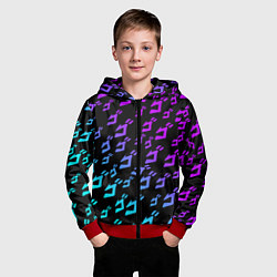 Толстовка на молнии детская JOJOS BIZARRE ADVENTURE NEON PATTERN НЕОН УЗОР, цвет: 3D-красный — фото 2