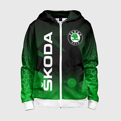 Толстовка на молнии детская SKODA SPORT GRADIENT ШКОДА СПОРТ, цвет: 3D-белый