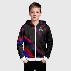 Толстовка на молнии детская ЦСКА Dark Theme, цвет: 3D-белый — фото 2