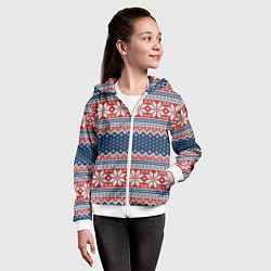 Толстовка на молнии детская Knitted Pattern, цвет: 3D-белый — фото 2