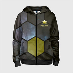 Толстовка на молнии детская JWST space cell theme, цвет: 3D-черный