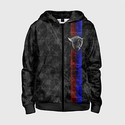 Толстовка на молнии детская ЦСКА Москва black theme, цвет: 3D-черный