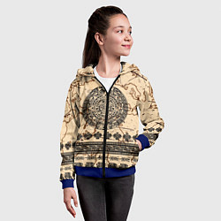 Толстовка на молнии детская AztecsАцтеки, цвет: 3D-синий — фото 2