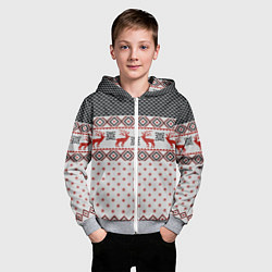 Толстовка на молнии детская НОВОГОДНИЙ УЗОР, цвет: 3D-меланж — фото 2