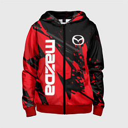 Толстовка на молнии детская MAZDA, МАЗДА, цвет: 3D-красный