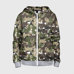 Толстовка на молнии детская Камуфляж из Собак Camouflage, цвет: 3D-меланж