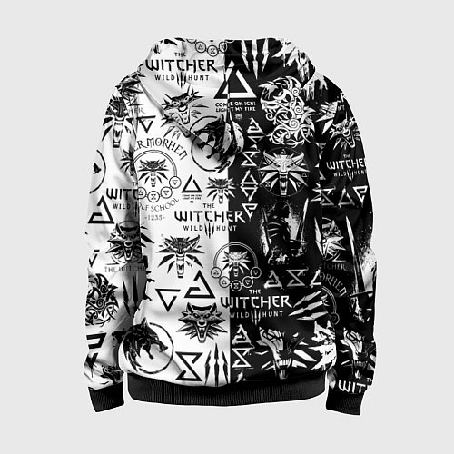 Детская толстовка на молнии THE WITCHER LOGOOMBING ВЕДЬМАК ПАТТЕРН / 3D-Черный – фото 2