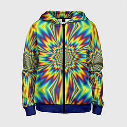 Толстовка на молнии детская Пульсирующий Огненный Цветок, цвет: 3D-синий