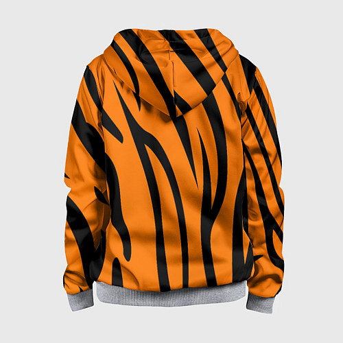 Детская толстовка на молнии Текстура тиграtiger / 3D-Меланж – фото 2