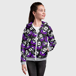 Толстовка на молнии детская JOJO KILLER QUEEN КОРОЛЕВА УБИЙЦА УЗОР, цвет: 3D-меланж — фото 2