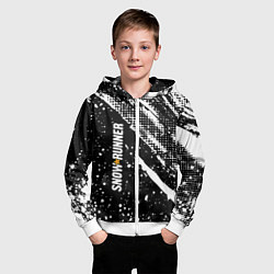 Толстовка на молнии детская SnowRunner Logo, цвет: 3D-белый — фото 2