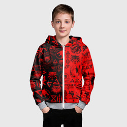 Толстовка на молнии детская THE WITCHER LOGOBOMBING BLACK RED, цвет: 3D-меланж — фото 2