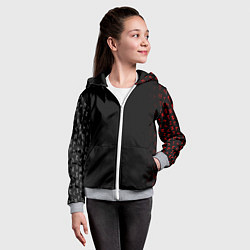 Толстовка на молнии детская СЛАВЯНСКАЯ СИМВОЛИКА, МЕТАЛЛИЧЕСКИЕ РУНЫ, цвет: 3D-меланж — фото 2