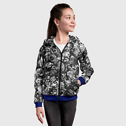 Толстовка на молнии детская DOTA 2 ВСЕ ПЕРСОНАЖИ ЧЁРНО БЕЛЫЙ, цвет: 3D-синий — фото 2