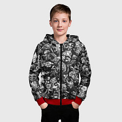 Толстовка на молнии детская DOTA 2 ВСЕ ПЕРСОНАЖИ ЧЁРНО БЕЛЫЙ, цвет: 3D-красный — фото 2