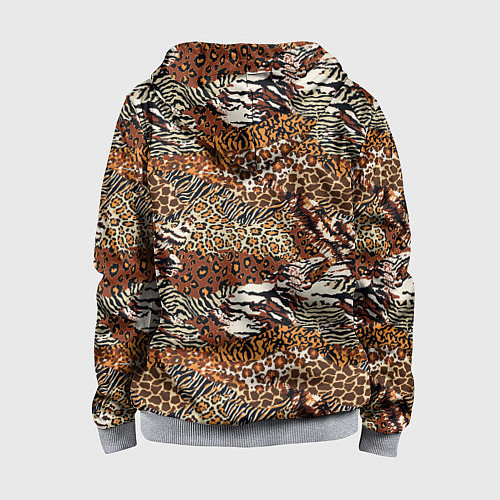 Детская толстовка на молнии Шкуры Диких Животных / 3D-Меланж – фото 2