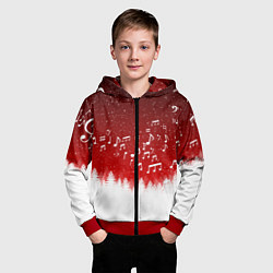 Толстовка на молнии детская МУЗЫКАЛЬНАЯ НОВОГОДНЯЯ НОЧЬ 2022 НОВЫЙ ГОД, цвет: 3D-красный — фото 2