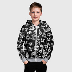 Толстовка на молнии детская EXO BAND SYMBOL PATTERN WHITE K-POP, цвет: 3D-меланж — фото 2