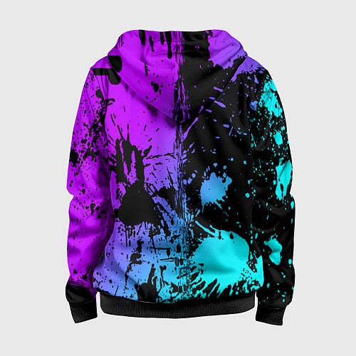 Детская толстовка на молнии GEOMETRY DASH NEON LEVELS SMILE / 3D-Черный – фото 2