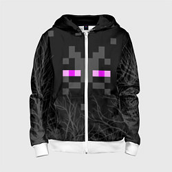 Толстовка на молнии детская ЭНДЕРМЕН МАЙНКРАФТ MINECRAFT, цвет: 3D-белый