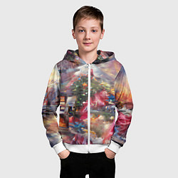 Толстовка на молнии детская Ностальгия Рождества, цвет: 3D-белый — фото 2