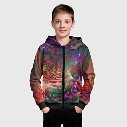 Толстовка на молнии детская Рождественские тайны, цвет: 3D-черный — фото 2