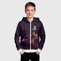 Толстовка на молнии детская Stray: Wandering Cat, цвет: 3D-белый — фото 2