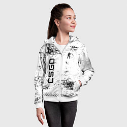 Толстовка на молнии детская Кс го : cs go, цвет: 3D-белый — фото 2