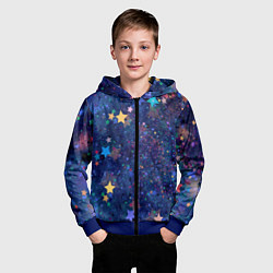 Толстовка на молнии детская Звездное небо мечтателя, цвет: 3D-синий — фото 2