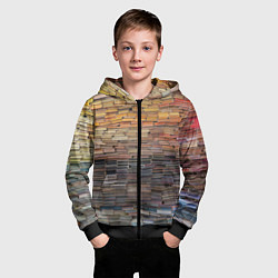 Толстовка на молнии детская Книжные кирпичики знаний, цвет: 3D-черный — фото 2